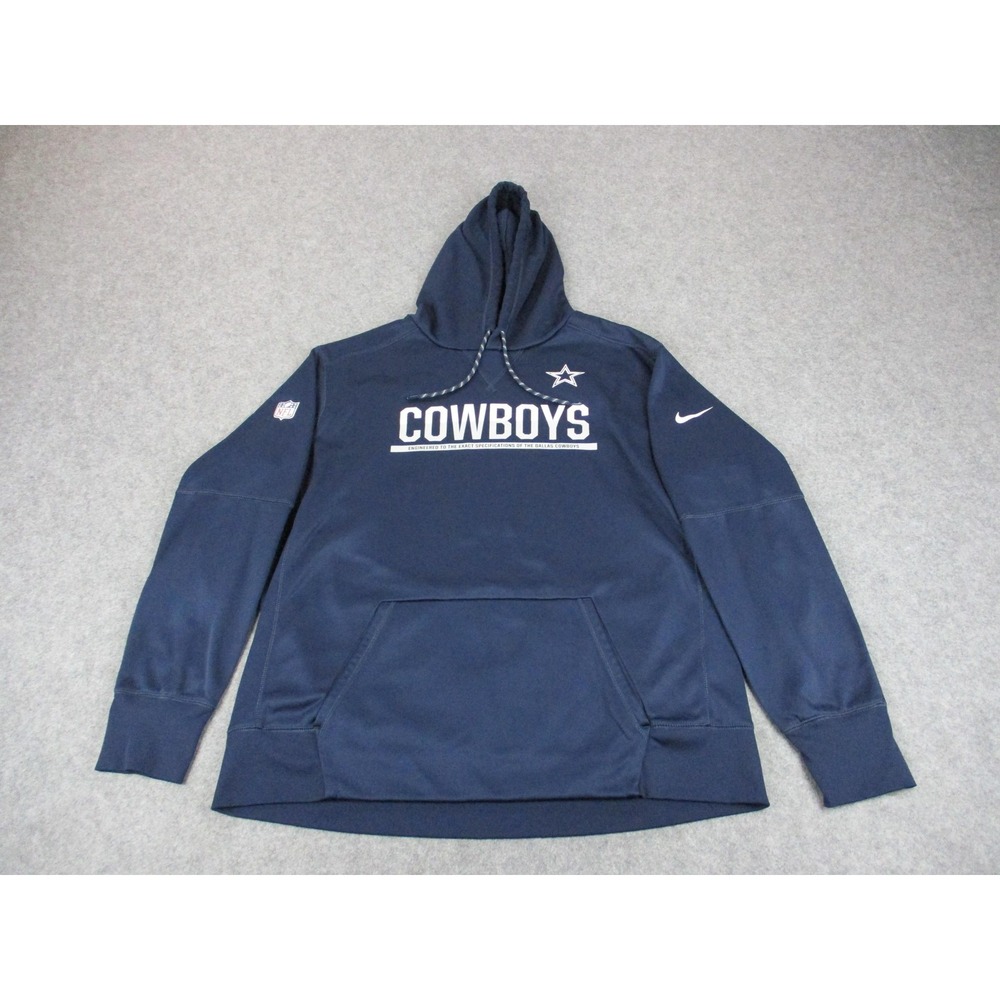 Dallas Cowboys Hoodie Mens 2XL XXL Blue NFL Football Nike Therma Fit Sweatshirt